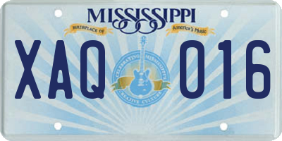 MS license plate XAQ016