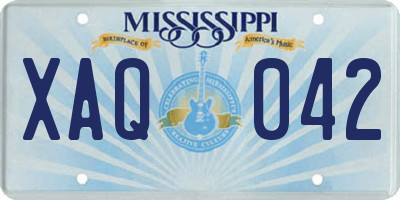 MS license plate XAQ042