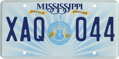 MS license plate XAQ044