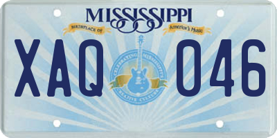 MS license plate XAQ046