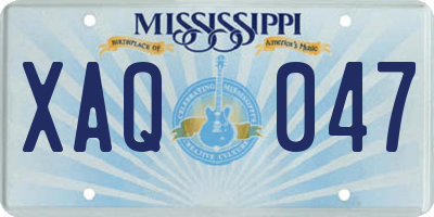MS license plate XAQ047