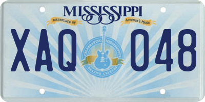 MS license plate XAQ048