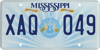 MS license plate XAQ049