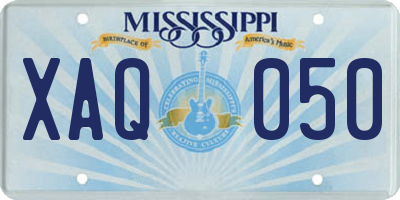 MS license plate XAQ050