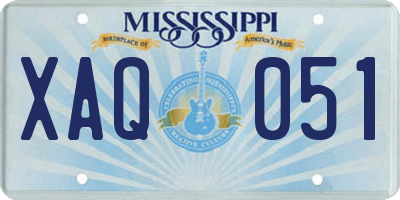 MS license plate XAQ051