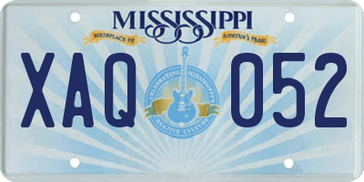 MS license plate XAQ052