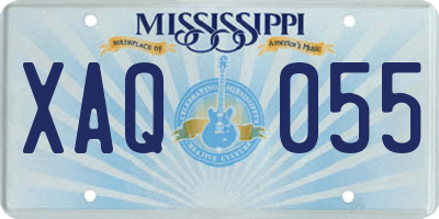 MS license plate XAQ055