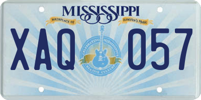 MS license plate XAQ057