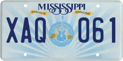 MS license plate XAQ061