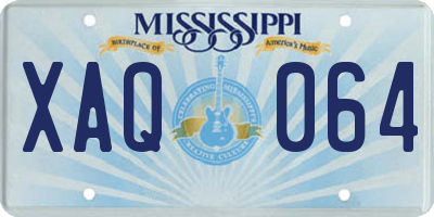 MS license plate XAQ064