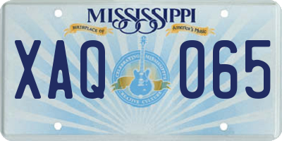 MS license plate XAQ065