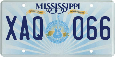 MS license plate XAQ066
