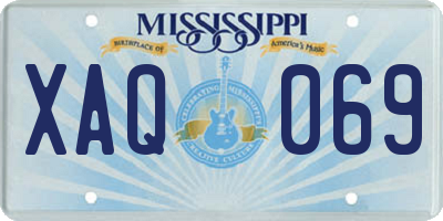 MS license plate XAQ069