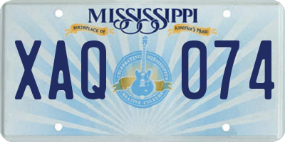 MS license plate XAQ074