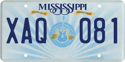 MS license plate XAQ081