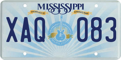 MS license plate XAQ083
