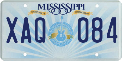 MS license plate XAQ084
