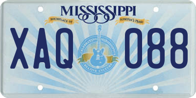 MS license plate XAQ088