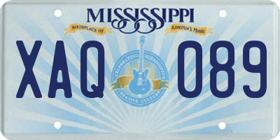 MS license plate XAQ089