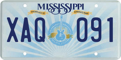 MS license plate XAQ091