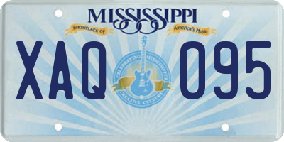 MS license plate XAQ095