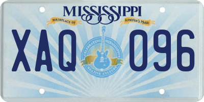 MS license plate XAQ096