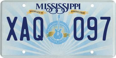 MS license plate XAQ097