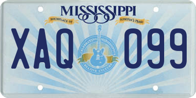 MS license plate XAQ099