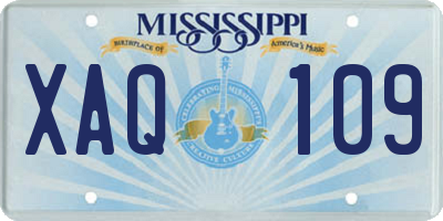 MS license plate XAQ109