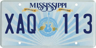 MS license plate XAQ113