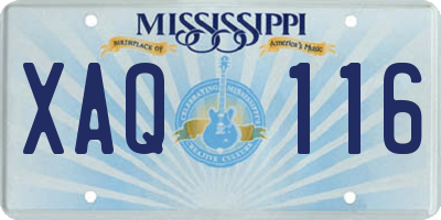 MS license plate XAQ116
