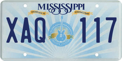 MS license plate XAQ117