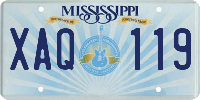 MS license plate XAQ119
