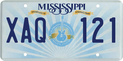 MS license plate XAQ121