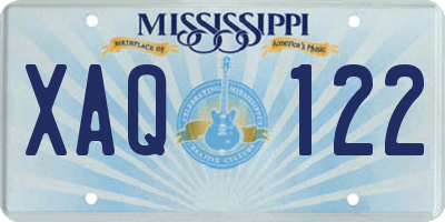 MS license plate XAQ122