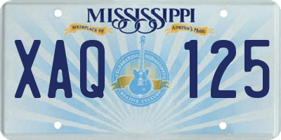 MS license plate XAQ125
