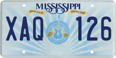 MS license plate XAQ126