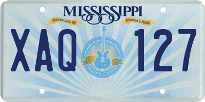 MS license plate XAQ127