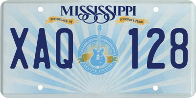MS license plate XAQ128