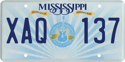MS license plate XAQ137