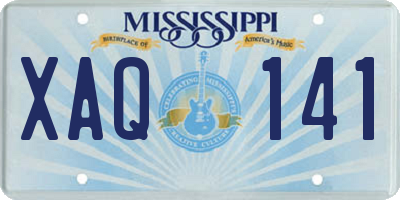 MS license plate XAQ141