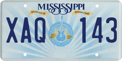 MS license plate XAQ143