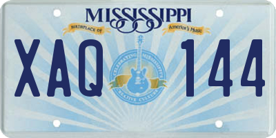 MS license plate XAQ144