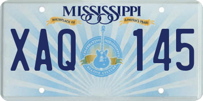 MS license plate XAQ145