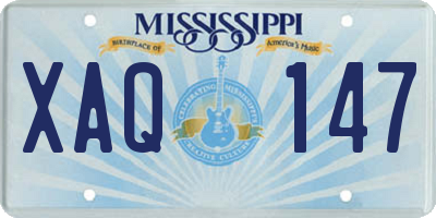 MS license plate XAQ147