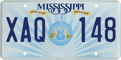 MS license plate XAQ148