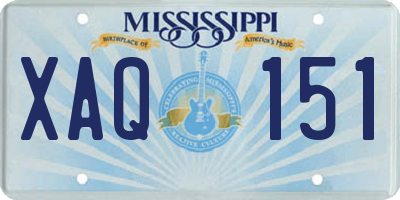 MS license plate XAQ151