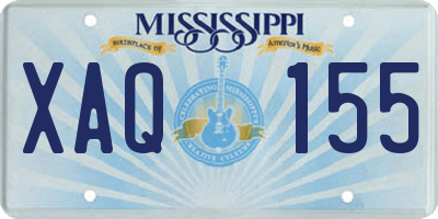 MS license plate XAQ155