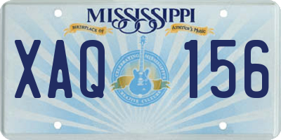 MS license plate XAQ156