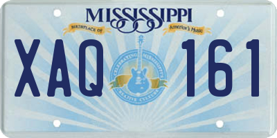 MS license plate XAQ161